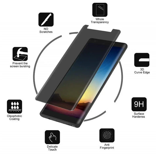 Anti Glared Privacy tempered Screen Protectors Film for Note S8 S9 S10e S10 pro