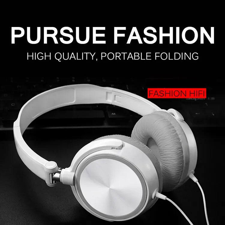 Wired Headphones 3 5mm Bass Stereo Foldable With Microphone Adjustable Headphones Suitable For Pc Mp3 Mobile Headphones