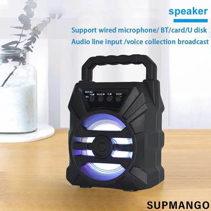 Wireless Speaker Sound Box High Power BT Speakers Tf Udisk Karaoke Handheld Sound Subwoofers For Dancing