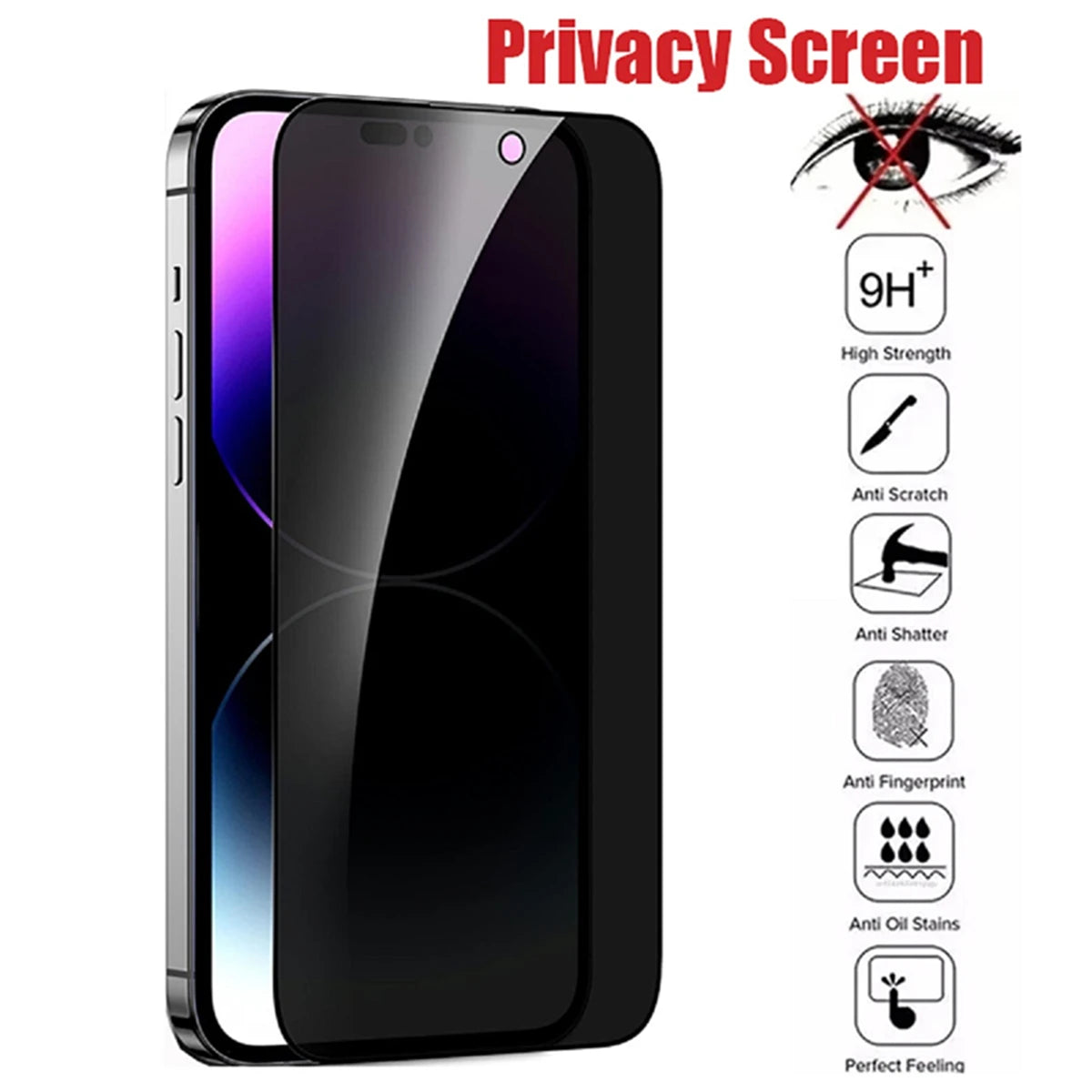 Privacy Tempered Glass Screen Protector For iPhones 15 14 13 12 11 Pro Max 13 Mini 15 14 8 Plus X XR And XS Max