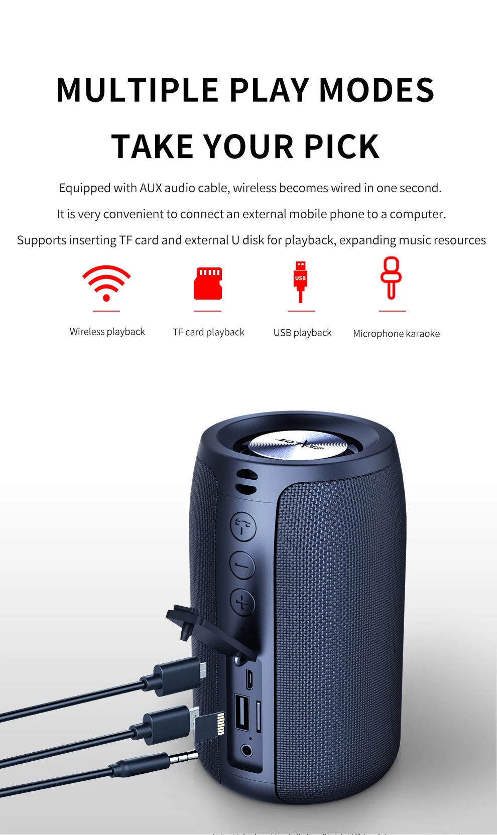 Zealot-S32 Wireless Subwoofer Speaker, Waterproof IPX 6