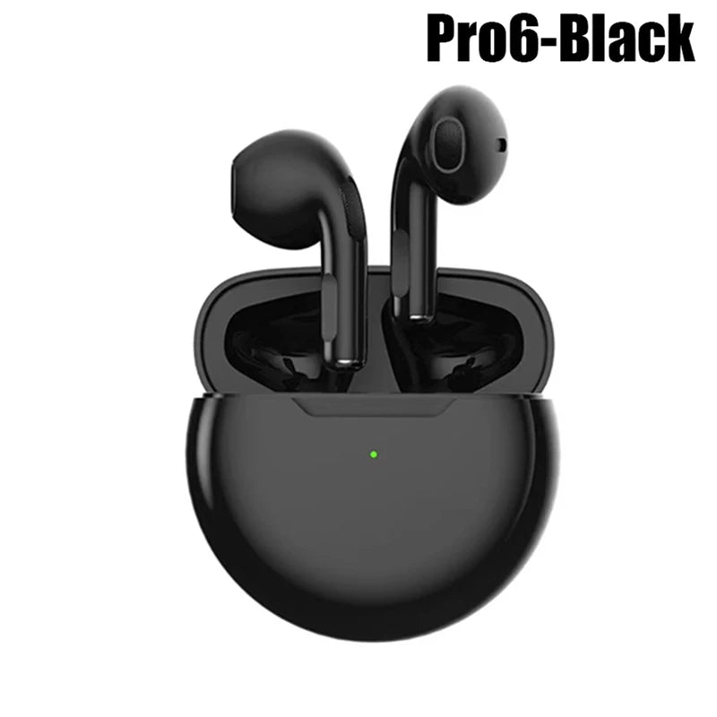 TWS Pro 6 Wireless Bluetooth Headset Noise Cancelling In-ear Earbuds with Mic Wireless Headphones for iPhone Bluetooth Earphones