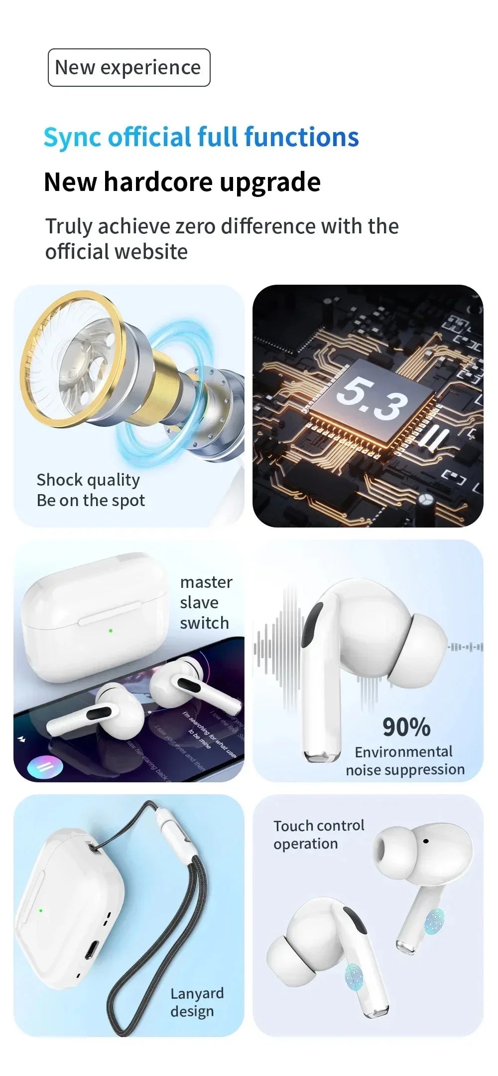 2025 New Air Pro True Wireless Bluetooth Earphones Headphones HiFi Sound Low Latency Noise Reduction Earbuds for IPhone Android