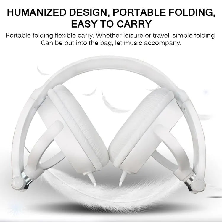 Wired Headphones 3 5mm Bass Stereo Foldable With Microphone Adjustable Headphones Suitable For Pc Mp3 Mobile Headphones